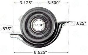 9980-48 driveshaft part image - 9980-48 – Center Support Bearing – 1.181" ID – 750" Center Bearing To Base