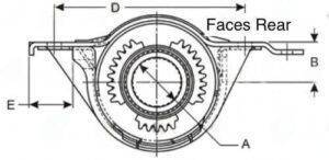 2680-80 driveshaft part image - 2680-80 – Center Support Bearing – 1.181" ID – 1.440" Center Bearing To Base