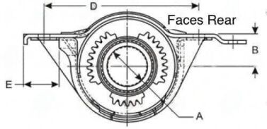 2680-80 driveshaft part image - 2680-80 – Center Support Bearing – 1.181" ID – 1.440" Center Bearing To Base 2680-80 center support bearing